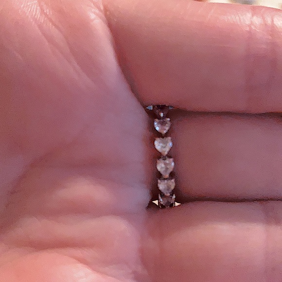 Stunning Silver Ring With Heart CZ’s All The Way Around - Picture 5 of 15